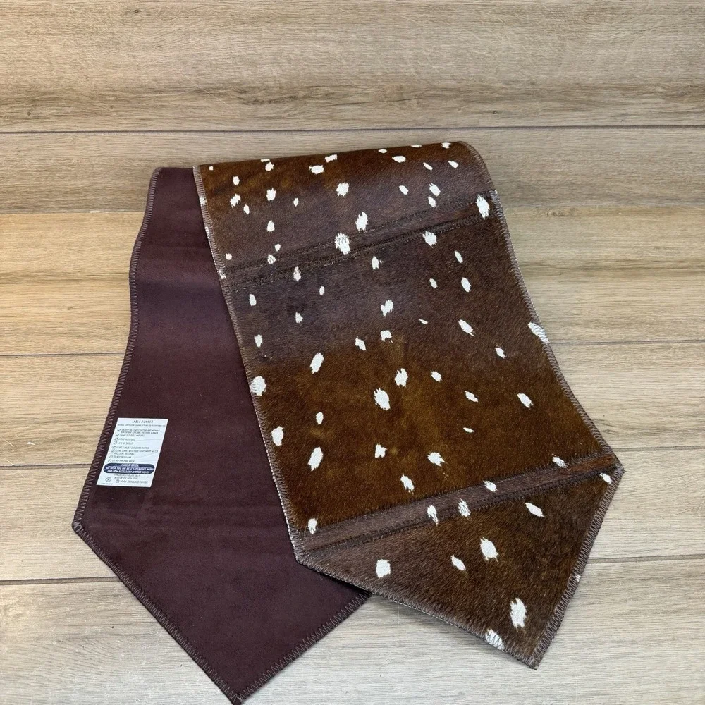 Dekoland Cowhide Hair On Hide Leather Table Runner 4 Placemats Western Cowboy